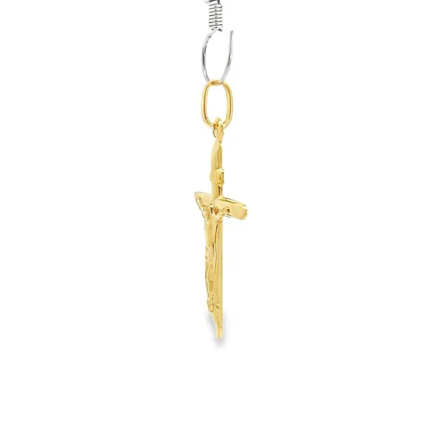 18K Yellow Gold Crucifix Cross Image 2 Arezzo Jewelers Elmwood Park, IL