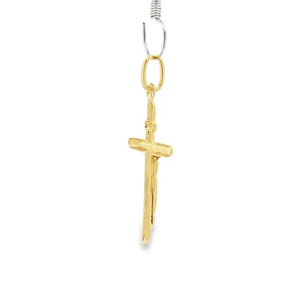 18K Yellow Gold Crucifix Cross Image 3 Arezzo Jewelers Elmwood Park, IL