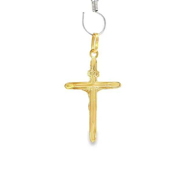 18K Yellow Gold Crucifix Cross Image 4 Arezzo Jewelers Elmwood Park, IL