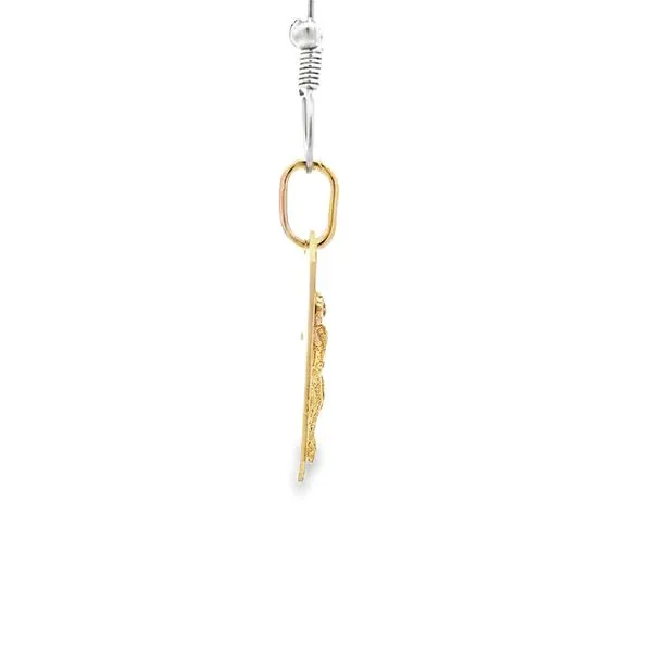 14K Yellow Gold Crucifix Dog Tag Pendant Image 4 Arezzo Jewelers Elmwood, IL