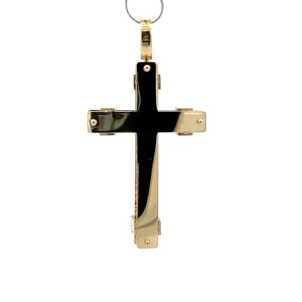 14K Two Tone Solid Gold Crucifix Cross Image 3 Arezzo Jewelers Elmwood Park, IL