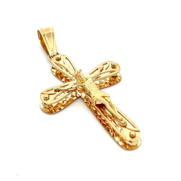 14K Yellow Gold Solid Crucifix Cross Arezzo Jewelers Elmwood Park, IL