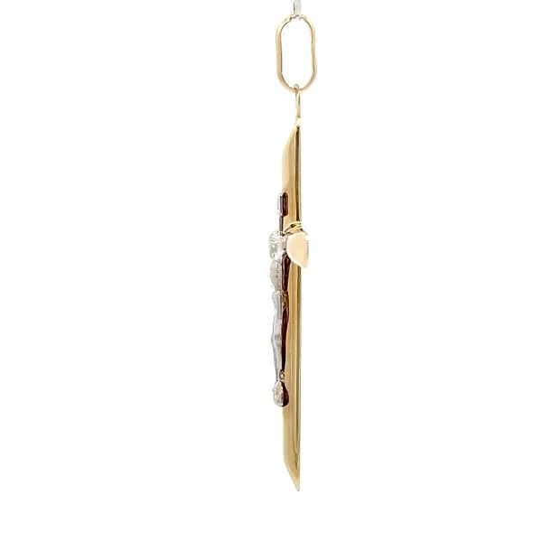 14K Two Tone Gold Crucifix Image 4 Arezzo Jewelers Elmwood Park, IL