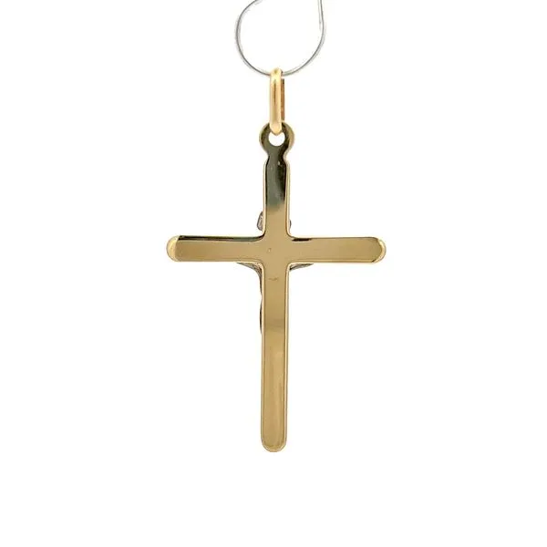 14k Two Tone Gold Crucifix Image 3 Arezzo Jewelers Elmwood Park, IL