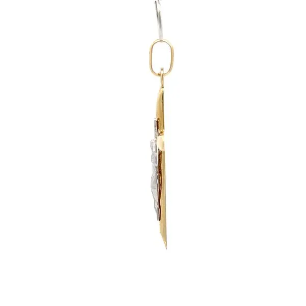 14k Two Tone Gold Crucifix Image 4 Arezzo Jewelers Elmwood Park, IL