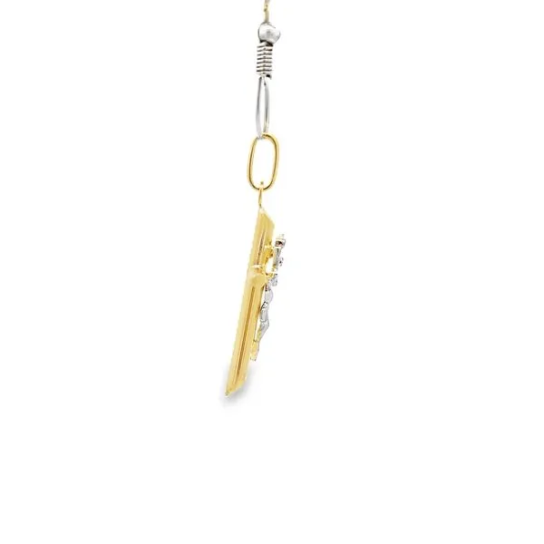 14K Two Tone Gold Hollow Crucifix Cross Image 2 Arezzo Jewelers Elmwood Park, IL