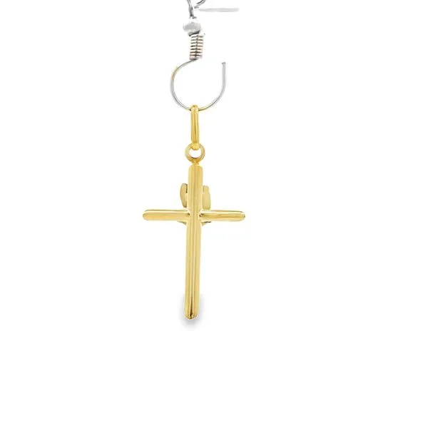 14K Two Tone Gold Hollow Crucifix Cross Image 3 Arezzo Jewelers Elmwood Park, IL