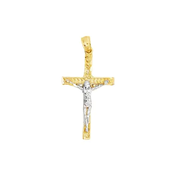 14 Karat Two Tone Crucifix Cross Arezzo Jewelers Elmwood Park, IL