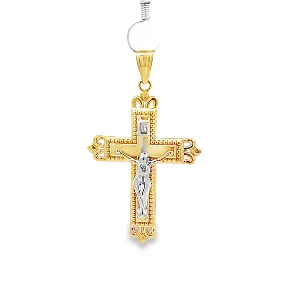 14 Karat Two Tone Crucifix Cross Arezzo Jewelers Elmwood Park, IL