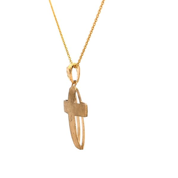 18 Karat Two Tone Gold Cross Necklace - 18