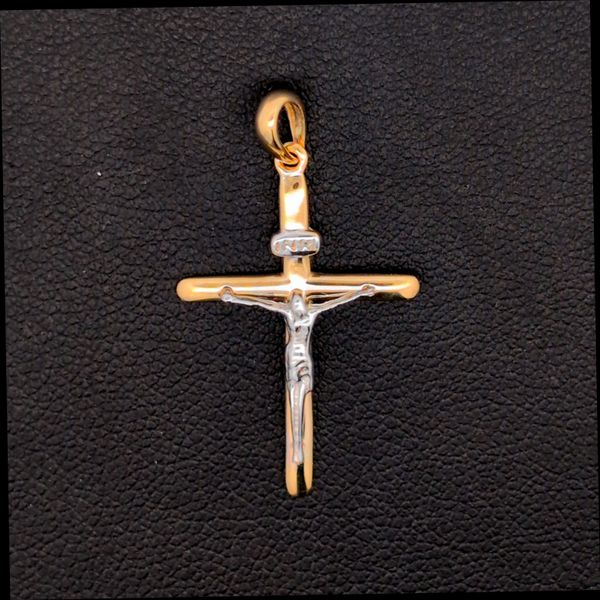 14 Karat Two Tone Gold Lightweight Crucifix Cross Arezzo Jewelers Elmwood Park, IL