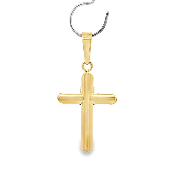 14k Two-Tone Yellow Gold Crucifix Pendant Image 3 Arezzo Jewelers Elmwood Park, IL