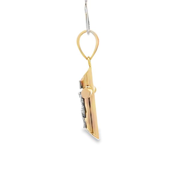 14k Two-Tone Yellow Gold Crucifix Pendant Image 2 Arezzo Jewelers Elmwood Park, IL