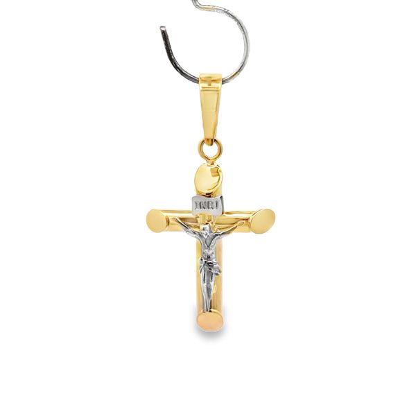 14k Two-Tone Yellow Gold Crucifix Pendant Arezzo Jewelers Elmwood Park, IL