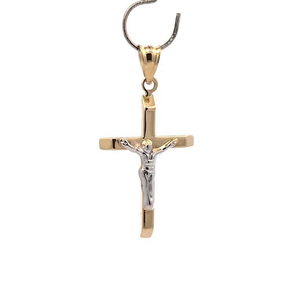 14K Two Tone Gold Crucifix Cross Pendant Arezzo Jewelers Elmwood Park, IL