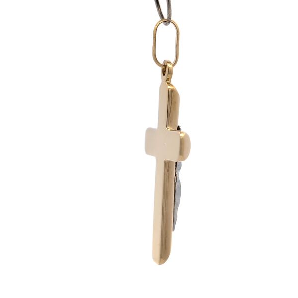 14K Two Tone Gold Crucifix Cross Pendant Image 3 Arezzo Jewelers Elmwood Park, IL
