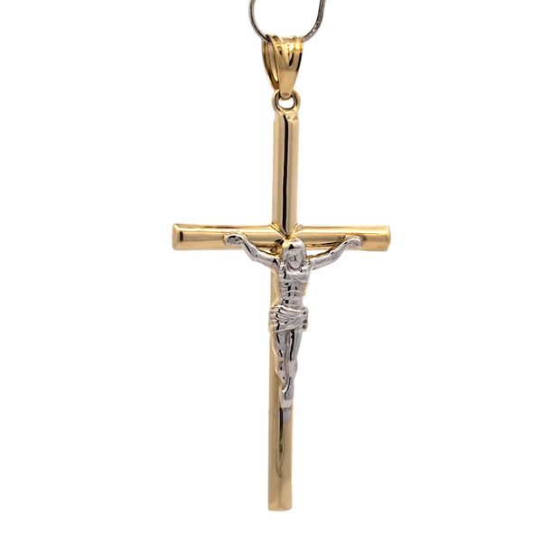 14K Two Tone Plain Cross Pendant Arezzo Jewelers Elmwood Park, IL