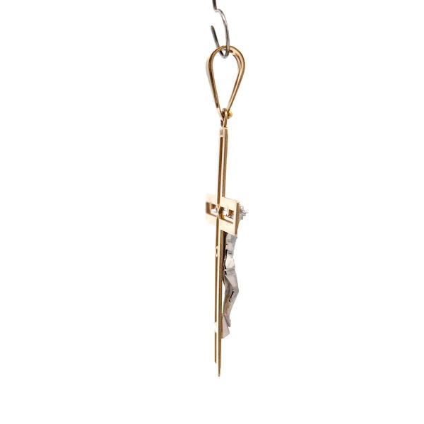 14K Two-Tone Yellow Gold Cut-Out Crucifix Pendant Image 4 Arezzo Jewelers Elmwood Park, IL