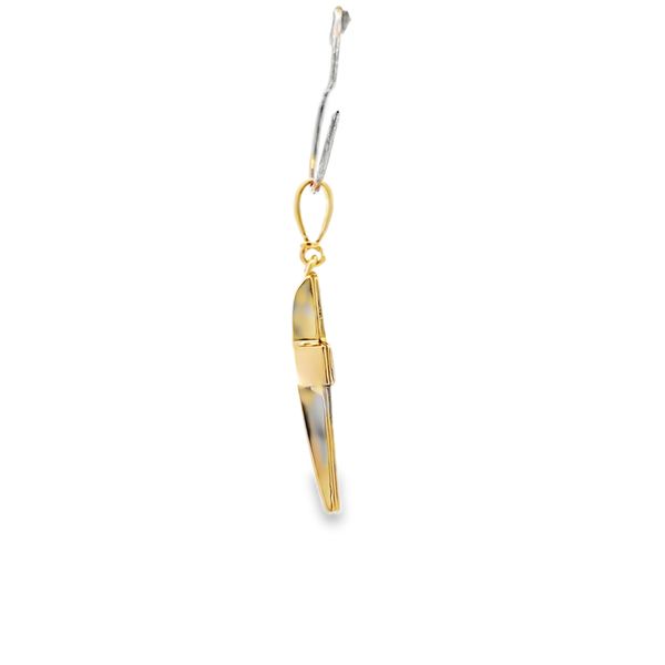 14K Two Tone Small Plain Cross Pendant Image 2 Arezzo Jewelers Elmwood Park, IL