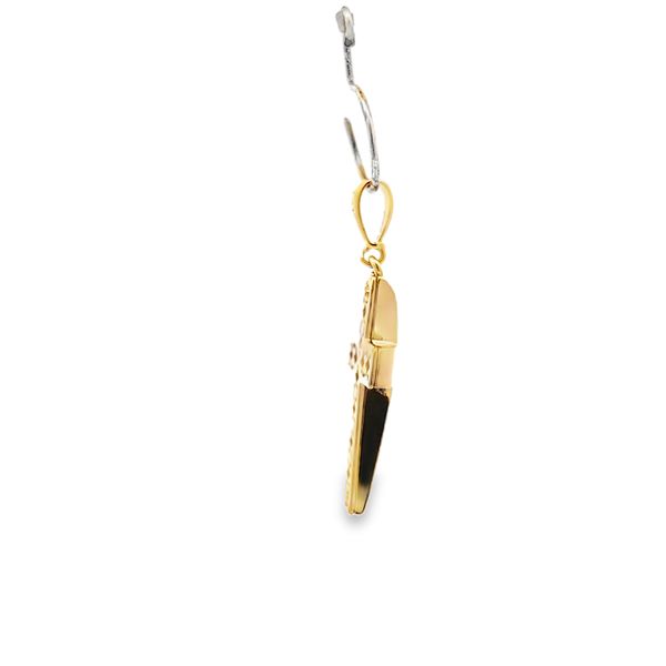 14K Two Tone Small Plain Cross Pendant Image 4 Arezzo Jewelers Elmwood Park, IL