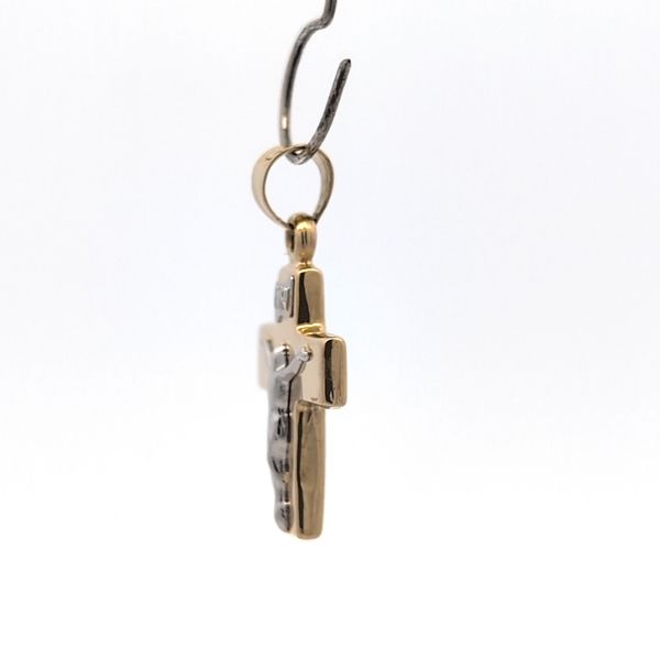 14k Yellow Gold Two-Tone Crucifix Pendant Image 2 Arezzo Jewelers Elmwood Park, IL