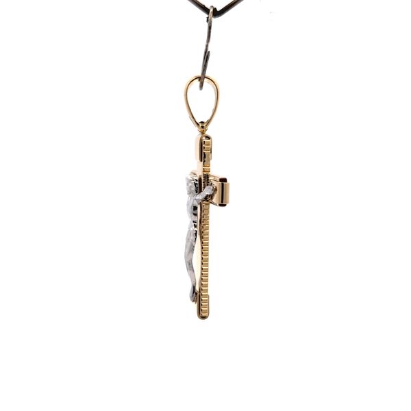 14K Two Tone Gold Crucifix Cross Pendant Image 2 Arezzo Jewelers Elmwood Park, IL