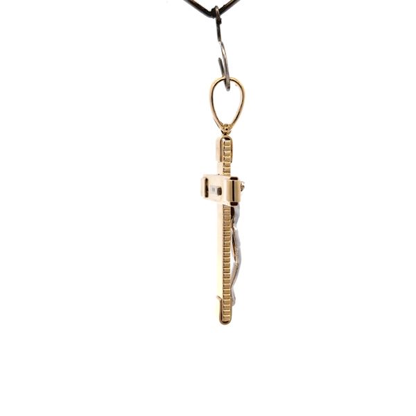 14K Two Tone Gold Crucifix Cross Pendant Image 4 Arezzo Jewelers Elmwood Park, IL