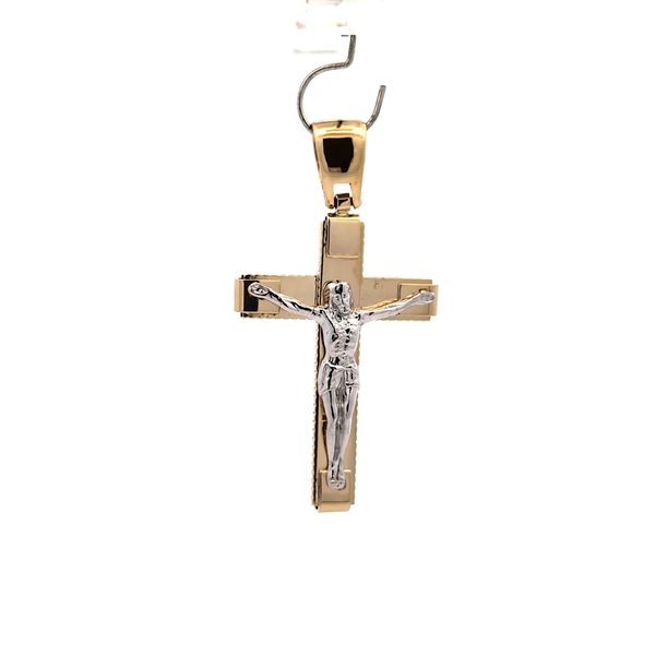 14K Two Tone Gold Crucifix Cross Pendant Arezzo Jewelers Elmwood Park, IL