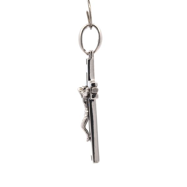 14K White Gold Layered Crucifix Cross Pendant Image 2 Arezzo Jewelers Elmwood Park, IL