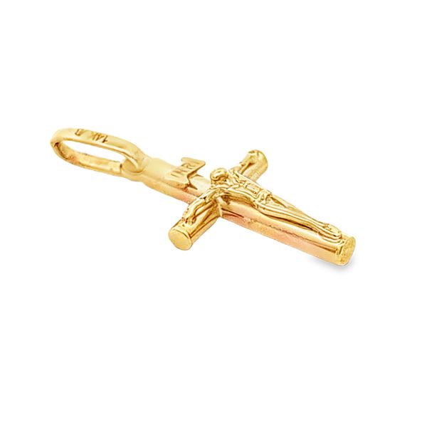 14 Karat Yellow Gold Crucifix Cross Pendant Image 2 Arezzo Jewelers Elmwood Park, IL