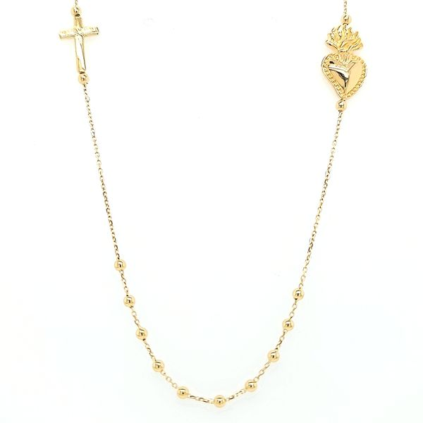 18k Yellow Gold Beaded Rosary Necklace Image 3 Arezzo Jewelers Elmwood Park, IL