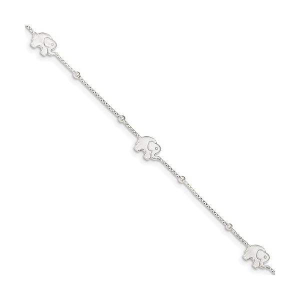 Sterling Silver Polished Elephant Anklet Arezzo Jewelers Elmwood Park, IL