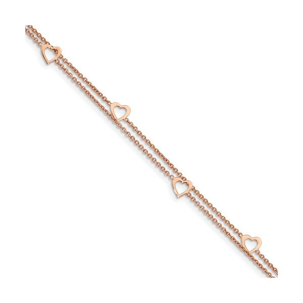 Silver, Rose Gold Toned Anklet Arezzo Jewelers Elmwood Park, IL