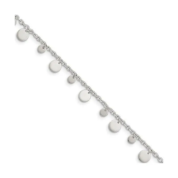 Sterling Silver Dangling Circle Anklet Arezzo Jewelers Elmwood Park, IL