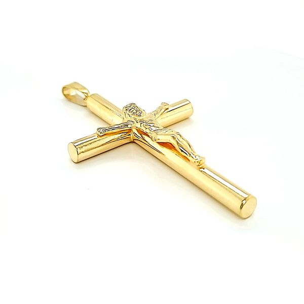 Yellow Gold Plated Silver Crucifix / Cross Image 2 Arezzo Jewelers Elmwood Park, IL