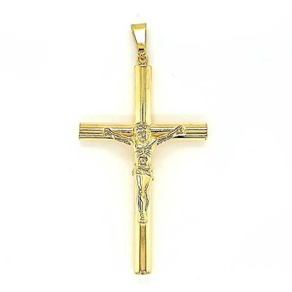 Yellow Gold Plated Silver Crucifix / Cross Arezzo Jewelers Elmwood Park, IL