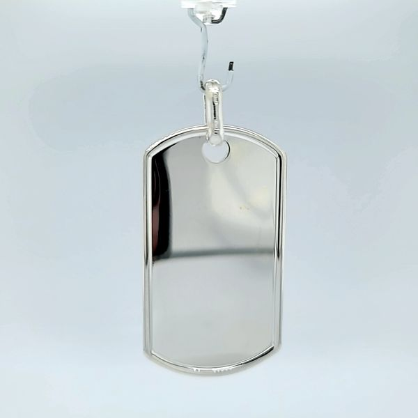 .925 Sterling Silver Large Dog Tag Pendant Arezzo Jewelers Elmwood Park, IL