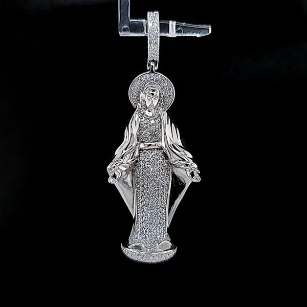 925 Silver Jesus Sculpted Figure and Micropave CZ Pendant Arezzo Jewelers Elmwood Park, IL