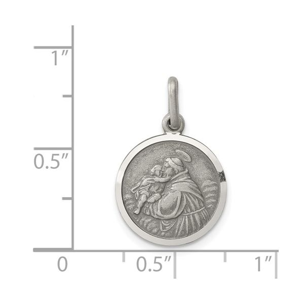 Sterling Silver Antiqued Saint Anthony Medal Image 3 Arezzo Jewelers Elmwood Park, IL