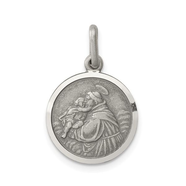 Sterling Silver Antiqued Saint Anthony Medal Arezzo Jewelers Elmwood Park, IL