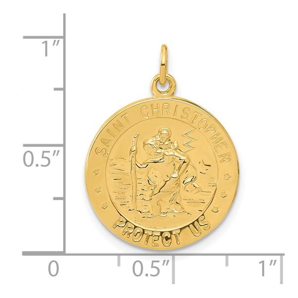 Sterling Silver 24k Gold-plated St. Christopher Golf Medal Image 3 Arezzo Jewelers Elmwood Park, IL