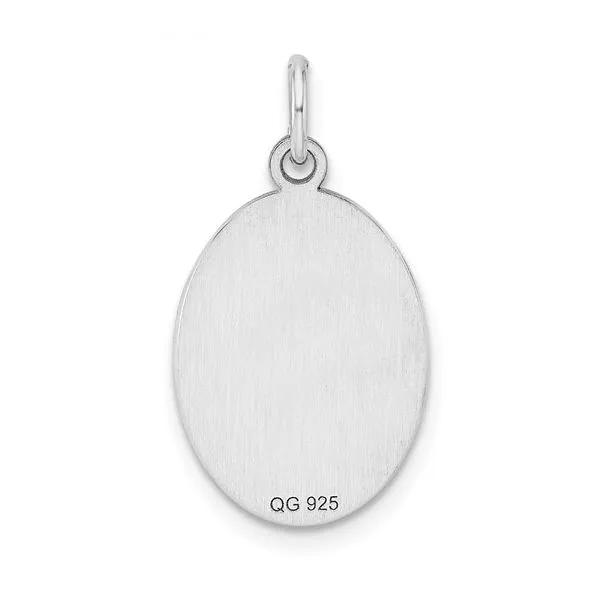 Sterling Silver Engraveable Oval Back Disc Charm Image 3 Arezzo Jewelers Elmwood Park, IL