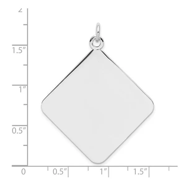Customizable Sterling Silver Kite Shape Disc Charm Image 4 Arezzo Jewelers Elmwood Park, IL