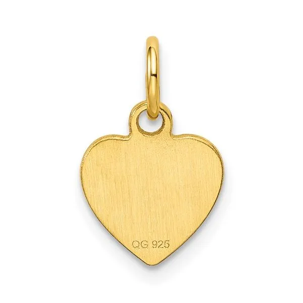 Petite Sterling Silver Gold Plated Engravable Heart Disc Charm Image 4 Arezzo Jewelers Elmwood Park, IL