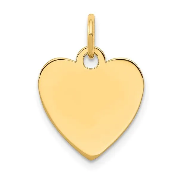 Gold Plated Sterling Silver Small Heart Disc Charm Arezzo Jewelers Elmwood Park, IL