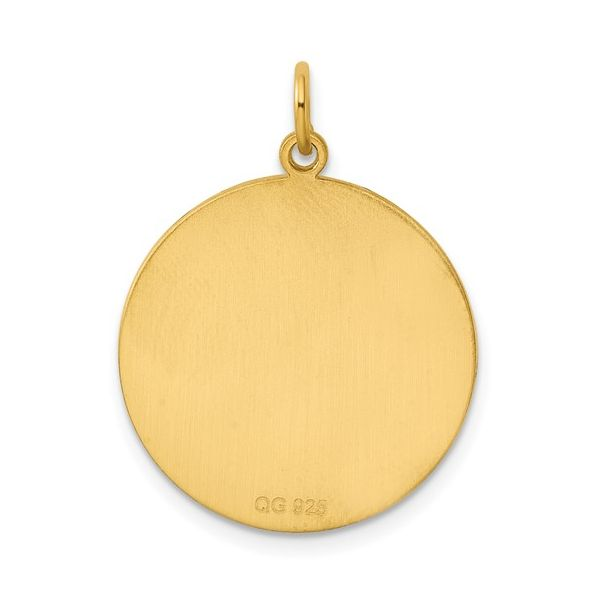 Customizable Sterling Silver Gold Plated Round Disc Charm Image 2 Arezzo Jewelers Elmwood Park, IL