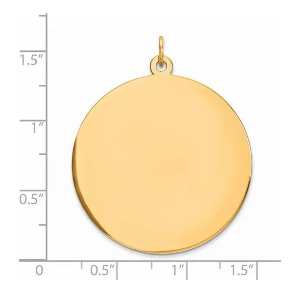 Large Sterling Silver Gold Plated Engravable Round Disc Charm Image 3 Arezzo Jewelers Elmwood Park, IL