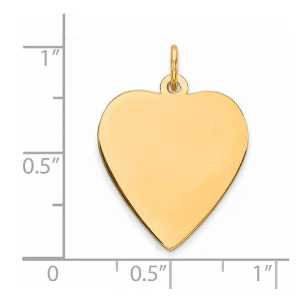 Customizable Sterling Silver Gold Plated Heart Disc Charm Image 3 Arezzo Jewelers Elmwood Park, IL