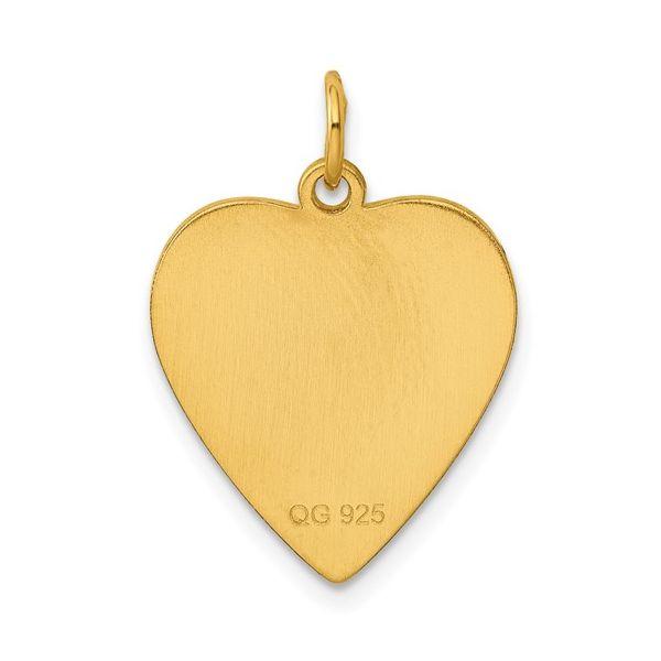 Customizable Sterling Silver Gold Plated Heart Disc Charm Image 4 Arezzo Jewelers Elmwood Park, IL