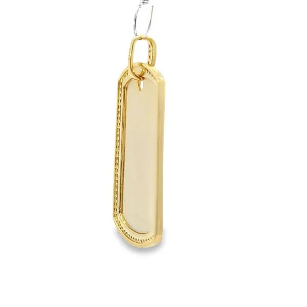 Yellow Gold Plated Sterling Silver Dog Tag Pendant Image 3 Arezzo Jewelers Elmwood, IL